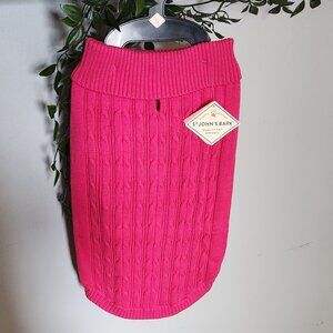 St. John's Bark Quality Cable Knit Sweater - Pink Large